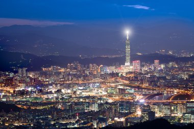 Night scenes of the Taipei city, Taiwan clipart