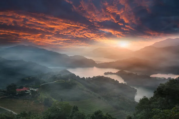 stock image Sunset of Lake waist, the new Taipei, Taiwan