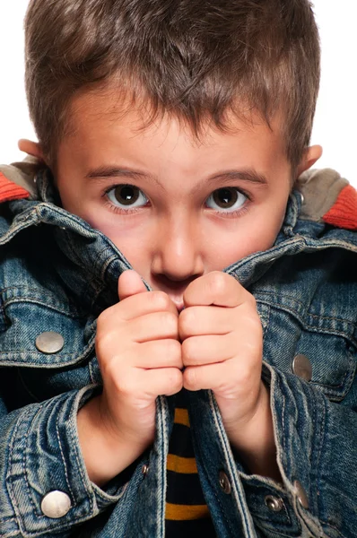 Little boy getting cold — Stock Photo, Image