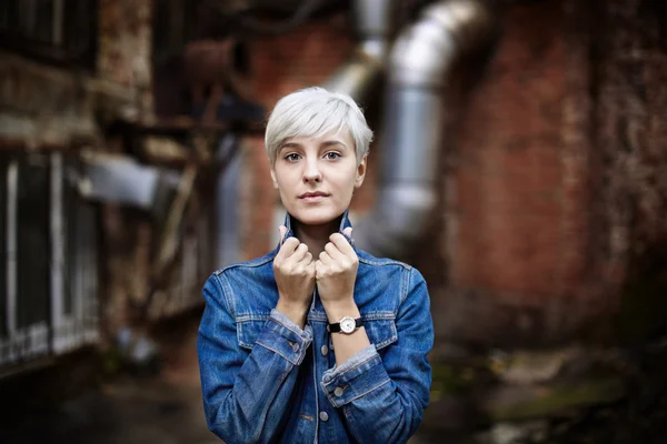 stock image Blue-jeans girl