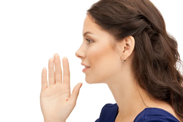 Mujer susurrando chismes —  Fotos de Stock