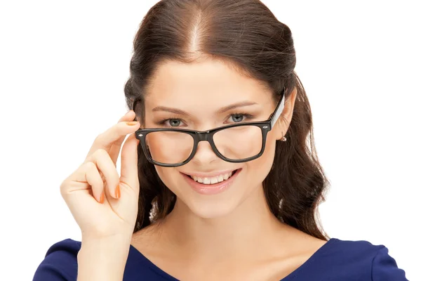 Szép nő, a szemüveg — Stock Fotó