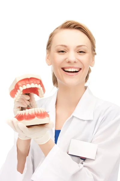 Doctor with jaws — Stock Photo, Image