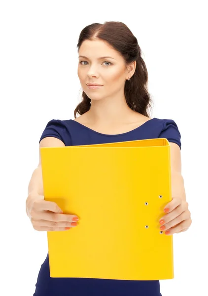 Kobieta z folderów — Zdjęcie stockowe