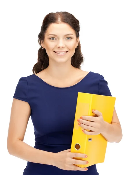 Kobieta z folderów — Zdjęcie stockowe