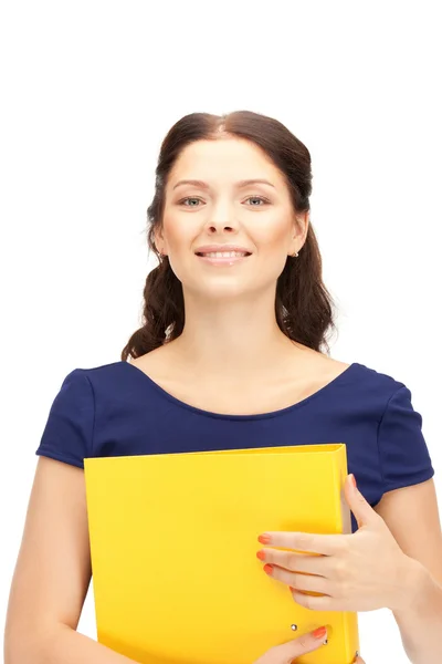Woman with folders — Stock Photo, Image