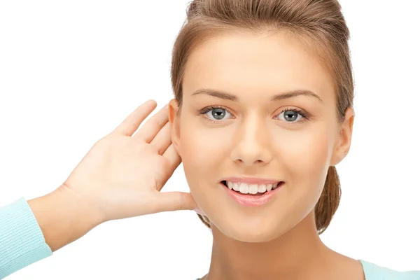 Mujer escuchando chismes — Foto de Stock