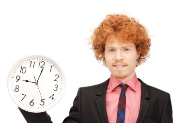 Man with clock clipart