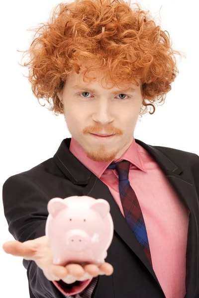 Man with piggy bank — Stock Photo, Image