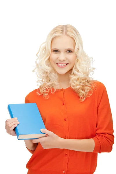 Happy and smiling woman with book Royalty Free Stock Photos