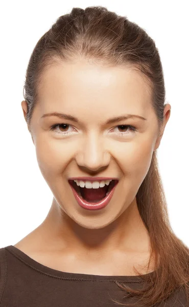 Happy screaming teenage girl — Stock Photo, Image