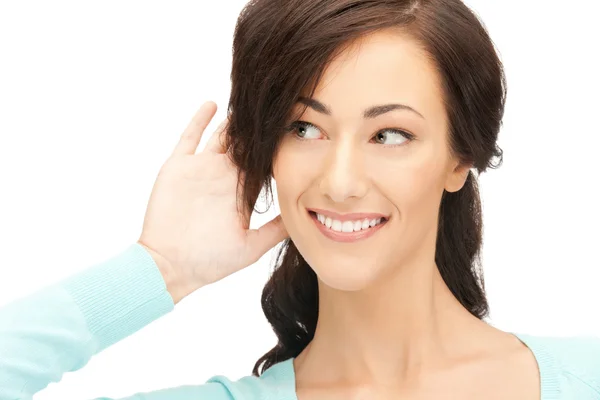 Mujer escuchando chismes —  Fotos de Stock