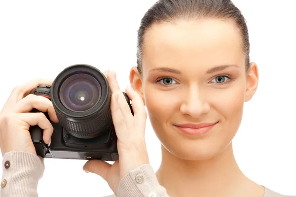 Nastolatka z cyfrowy aparat fotograficzny — Zdjęcie stockowe