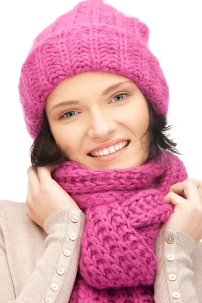 Beautiful woman in winter hat — Stock Photo, Image