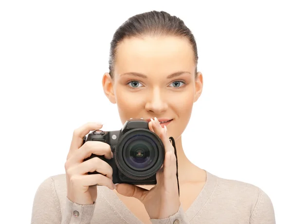 Adolescente com câmera digital — Fotografia de Stock