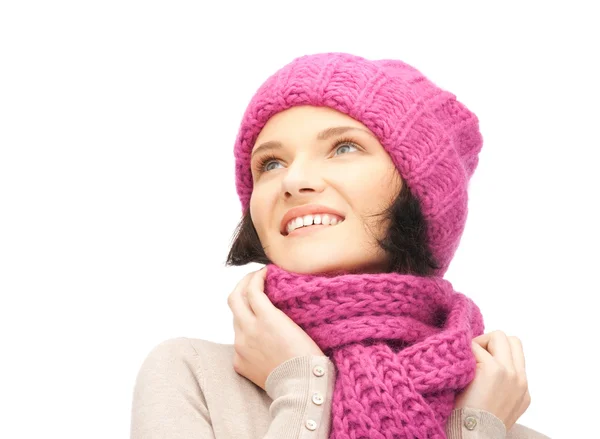 Mulher bonita em chapéu de inverno — Fotografia de Stock