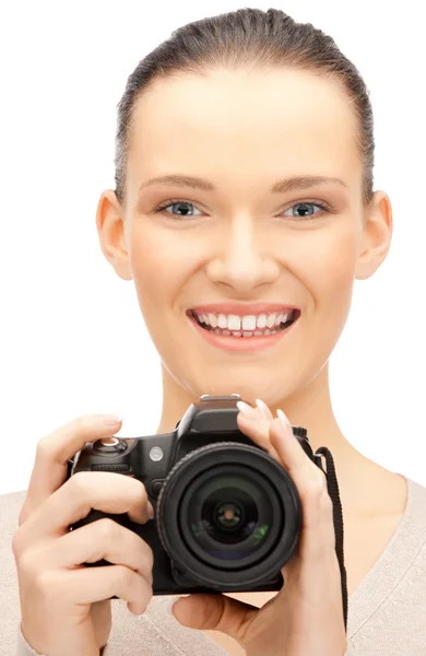 Nastolatka z cyfrowy aparat fotograficzny Obraz Stockowy