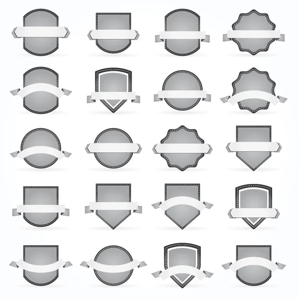Set étiquettes bannière ruban avec design vintage rétro — Image vectorielle
