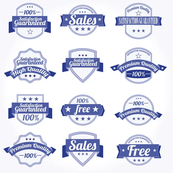 Calidad Premium Etiquetas 100% libres de ventas con diseño retro — Vector de stock