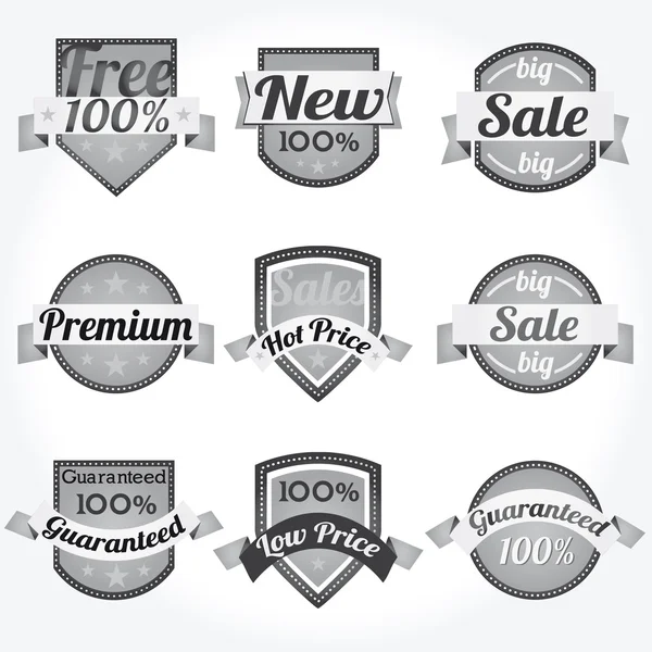 Premium kvalita 100 % prodeje zdarma štítky s retro designem — Stockový vektor