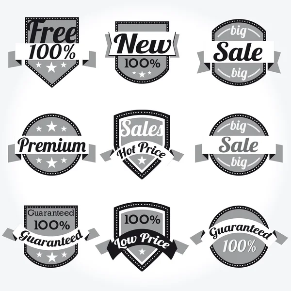 Premium Quality 100% Sales Free Labels with retro design — Stock Vector