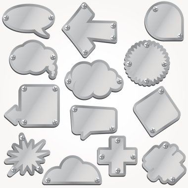 Vector Old plates and signboards with symbols clipart