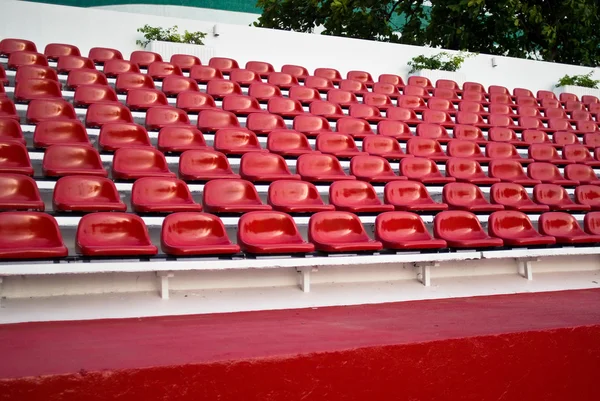 Red bleachers in areana — Stock Photo, Image