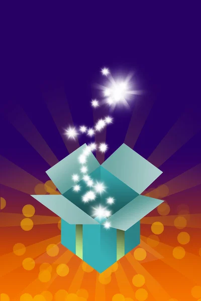 Magic box with blessing star inside — Stock Photo, Image