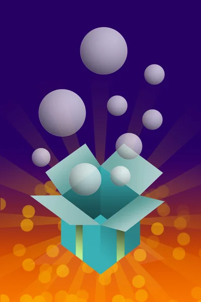 Nuvarande låda med bubbla inuti — Stockfoto