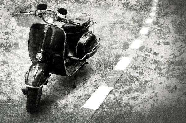 Retro Motorrad op de weg — Stockfoto