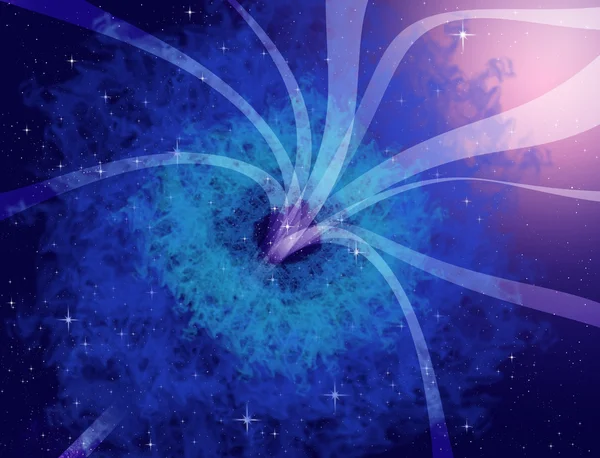 Blue nebula and black hole suction the light, Space concept — Stock Photo, Image