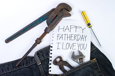 Note for dad in Father day clipart