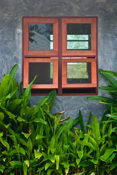 Dřevěný okenní rám — Stock fotografie