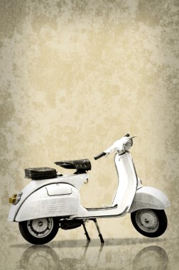 Beyaz retro scooter