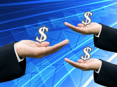 Investor carry money for investment follow the business news clipart