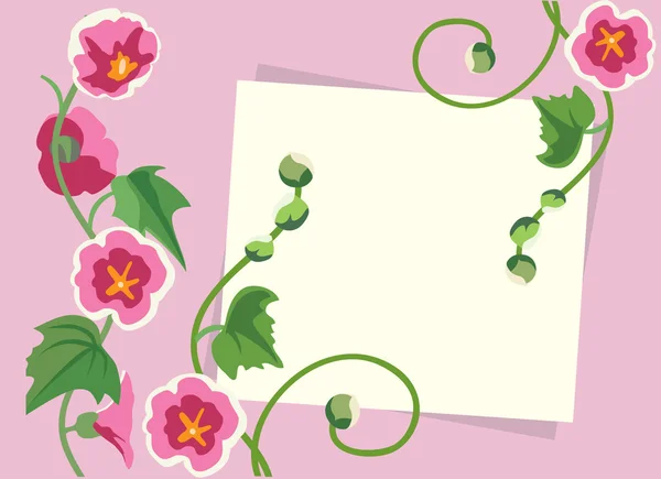 Carta e fiori — Vettoriale Stock