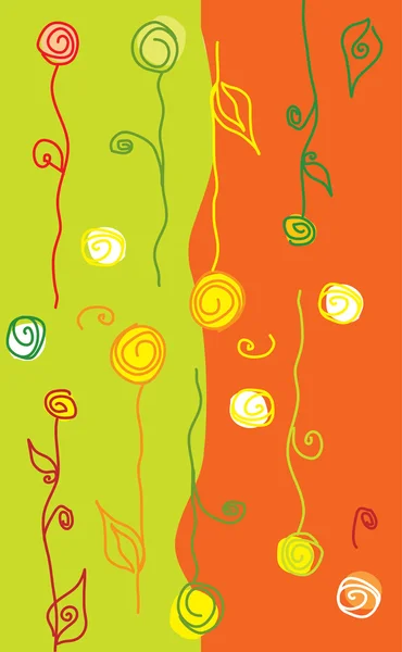 Papier peint pour enfants avec des motifs floraux — Image vectorielle