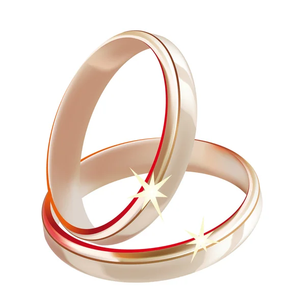 Dua cincin pernikahan - Stok Vektor