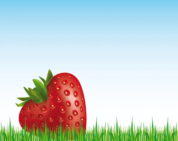 Heart-shaped Strawberry — Stock Vector