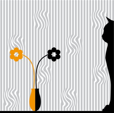 Silhouette of a Cat clipart