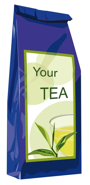 Paquete de té — Vector de stock