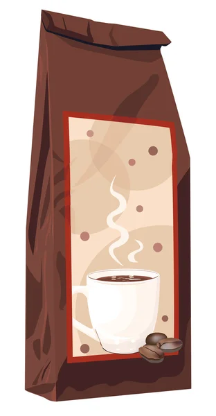 Paket kahve — Stok Vektör