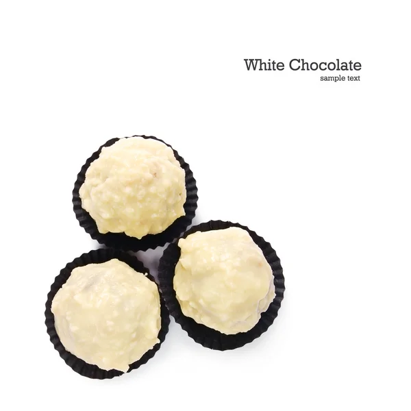 Trufas de chocolate branco — Fotografia de Stock