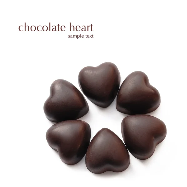 Choklad i hjärtformade — Stockfoto