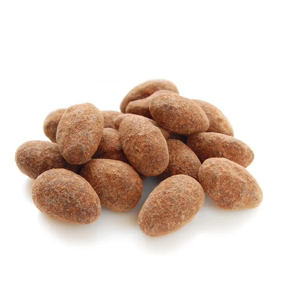 Almonds with chocolate powder — Stock Photo, Image