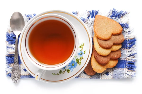 Xícara de chá e biscoitos caseiros — Fotografia de Stock