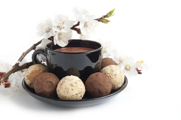 Kopp kaffe med choklad — Stockfoto