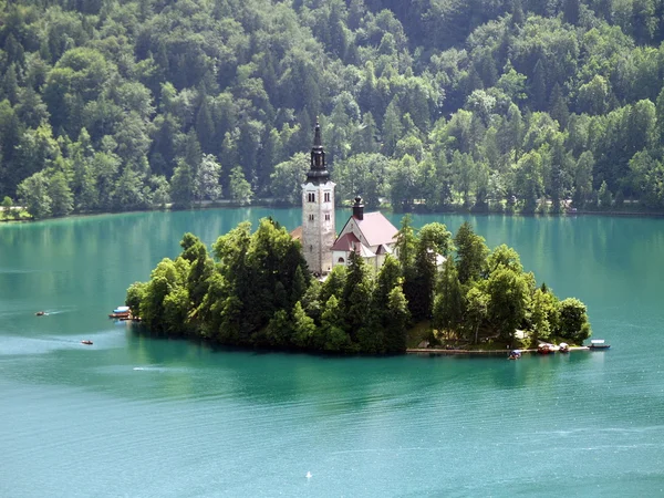 Iglesia de Bled en una isla —  Fotos de Stock