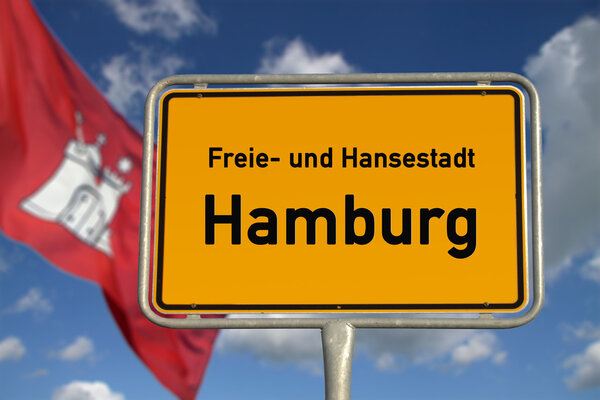 Немецкий дорожный знак Гамбург, Бавария
