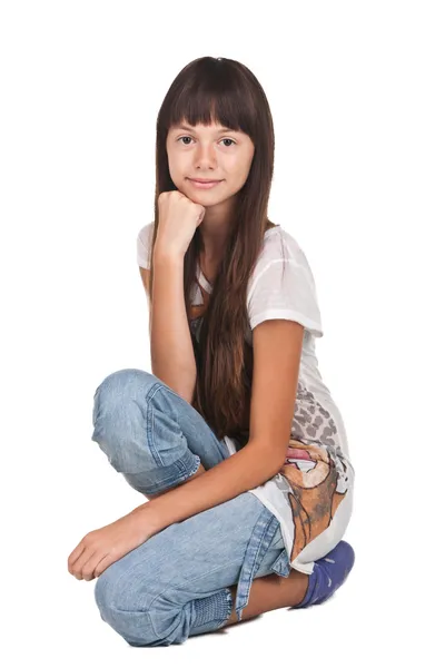 Adolescente atraente posando em estúdio — Fotografia de Stock